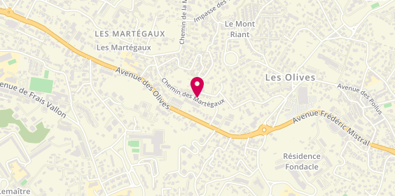 Plan de DE NEGRI Marc, Centre Comm Les Martegaux
158 Avenue des Olives, 13013 Marseille