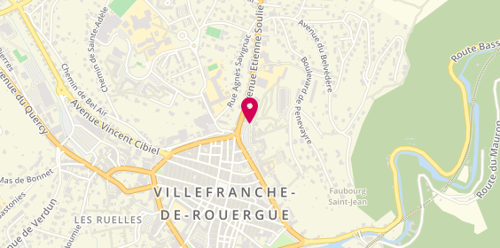 Plan de GUILHEM MAZENC Karine, Cabinet d'Orthophonie
22 Place de la Liberte, 12200 Villefranche-de-Rouergue
