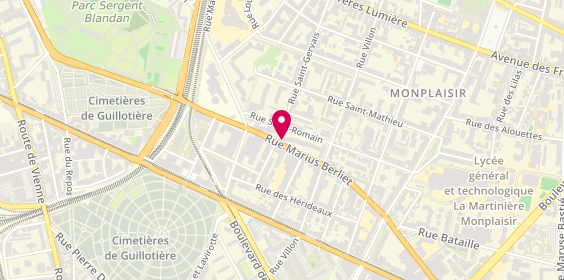 Plan de JACQUOT Julie Anne, 75 Rue Marius Berliet, 69008 Lyon