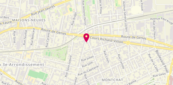 Plan de Pôle Equilibre & Santé de Lyon - Villeurbanne | Cabinet d'Orthophonie Laboureau-Picavez, 1 Rue Bonnand, 69003 Lyon
