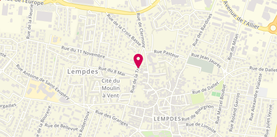 Plan de HEUVELINE Stéphanie, 1 Bis Rue de la Treille, 63370 Lempdes