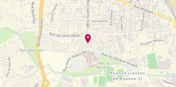 Plan de PERRIN Sandrine, 540 Rue Joanny Auge
Cabinet d'Orthophonie, 42153 Riorges