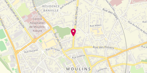 Plan de THOURIN Lorraine, Cabinet d'Orthophonie Baduel Thourin
17 Rue Decize, 03000 Moulins