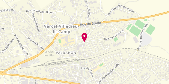 Plan de GAINET Isabelle, 2 Rue de la Piscine, 25800 Valdahon