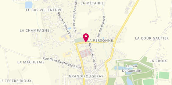 Plan de PENICAUD ISHIMWE Lucie, Cabinet d'Orthophonie
10 Rue de la Personne, 35390 Grand-Fougeray