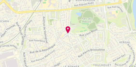 Plan de FRAVAL LYE Mathilde, Cabinet d'Orthophonie
95 Rue Rue de la République, 56600 Lanester