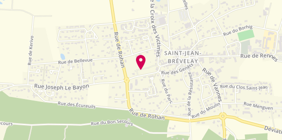 Plan de HERVE Mireille, Pole Sante
14 Rue Beverley, 56660 Saint-Jean-Brévelay