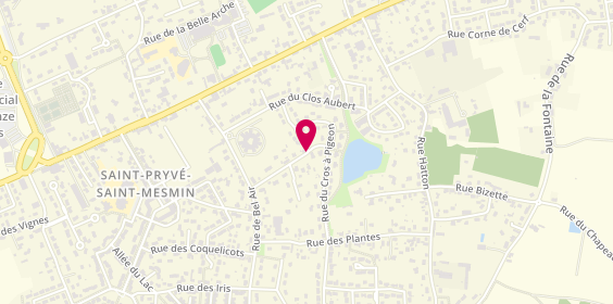 Plan de DEROUET Aurélie, 39 Rue de la Bonne Entente, 45750 Saint-Pryvé-Saint-Mesmin