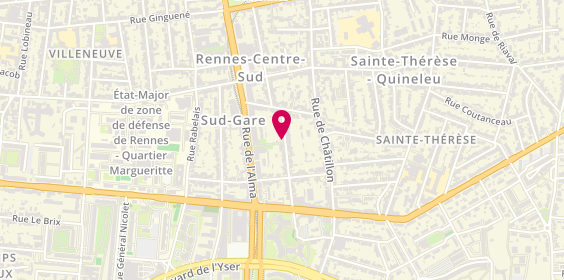 Plan de BRIAT Emmanuelle, 16 Rue de la Boulais, 35000 Rennes