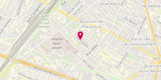 Plan de BARSSE Nathalie, 12 Rue Jonquoy, 75014 Paris