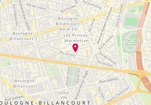 Plan de VERRIER MARIE AGNÈS, 30 Rue de l'Est, 92100 Boulogne-Billancourt