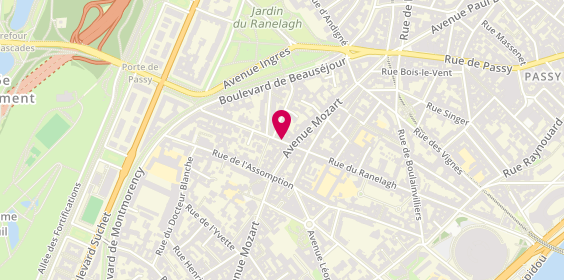 Plan de JOUVE GAUDIN Isabelle, 84 Rue du Ranelagh, 75016 Paris