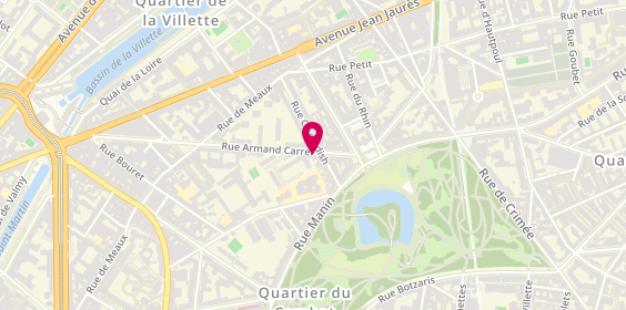 Plan de BOUILLAGUET PETIT Eliette, 11 Rue Armand Carrel, 75019 Paris