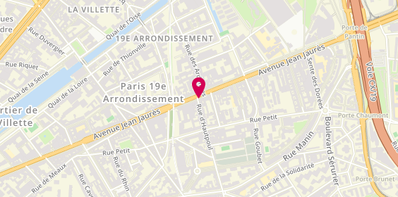 Plan de DENOEL Séverine, Denoel Severine
142 Avenue Jean Jaurès, 75019 Paris