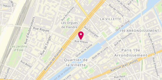 Plan de NITSCHKE Roulot Marie France, Cabinet d'Orthophonie
12 Rue Riquet, 75019 Paris