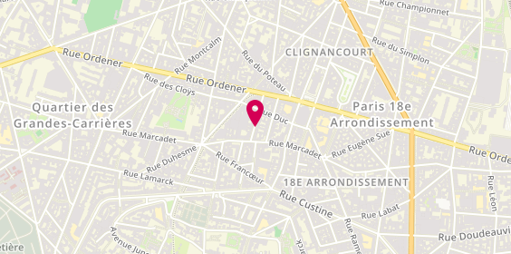 Plan de DUBOST Béatrice, 8 Rue de Trétaigne, 75018 Paris