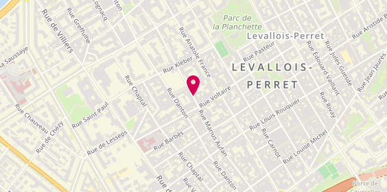 Plan de CALMET Marie Luce, 86 Rue Maruis Aufan, 92300 Levallois-Perret