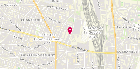 Plan de ARNOLD DIRY Séverine, 93 Rue des Poissonniers, 75018 Paris