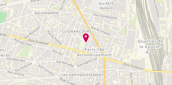 Plan de BLANC Alison, 10 Square Clignancourt, 75018 Paris