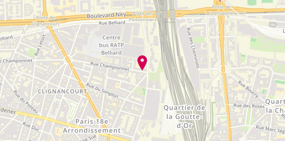 Plan de MARTIN Alexandra, Cabinet Oz
2 Bis Rue Championnet, 75018 Paris