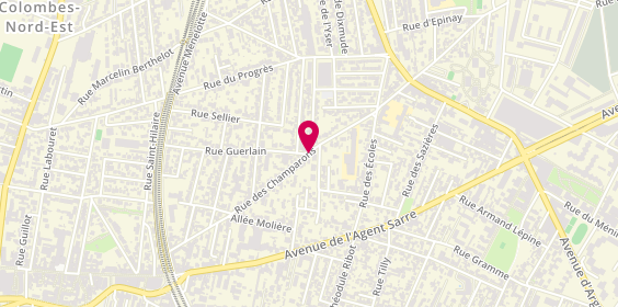 Plan de JARLETON Agnès, 74 Rue des Champarons, 92700 Colombes