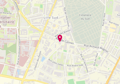 Plan de Magali Gross Orthophoniste, 12 Rue de Cannes, 59000 Lille